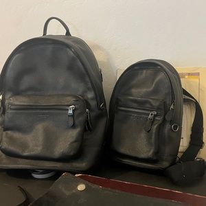 Coach authentic 100% leather “West” Racer Backpack Set